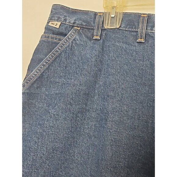 Carhartt Mens Flame Resistant FR Denim Dungaree Jeans Sz 44x32 (42x32) FRB13 DNM - Picture 4 of 16